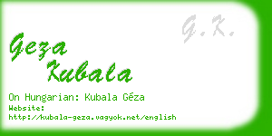 geza kubala business card